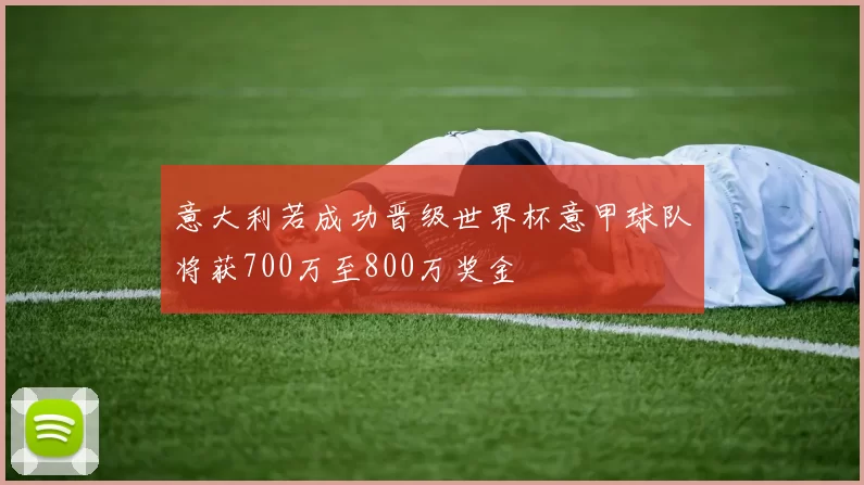 意大利若成功晋级世界杯意甲球队将获700万至800万奖金
