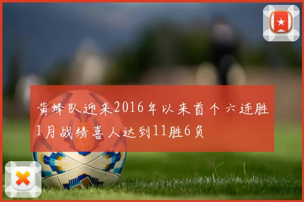 黄蜂队迎来2016年以来首个六连胜1月战绩喜人达到11胜6负